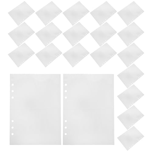 Fundas para archivador A5 de 6 agujeros con bolsillos de doble cara para tarjetas
