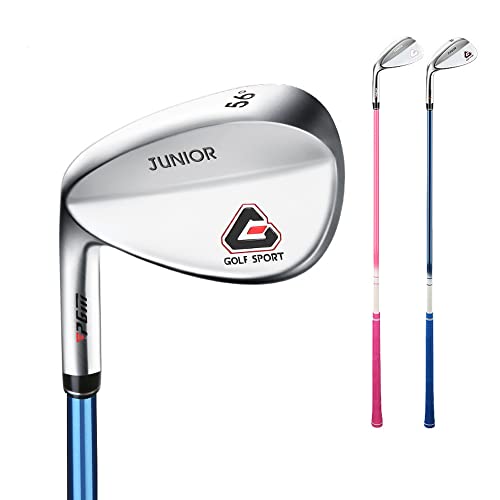 Leworęczny Junior Golf Wedge 56 Degree Lob Club dla dzieci Chłopcy Dziewczyny w wieku 3-12 głowicy ze stali nierdzewnej Carbon Shaft Blue Pink Training Aid