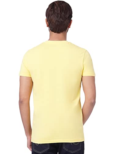 Image of JACK & JONES Men's Cotton Placement Print Slim Fit Round Neck T-Shirt