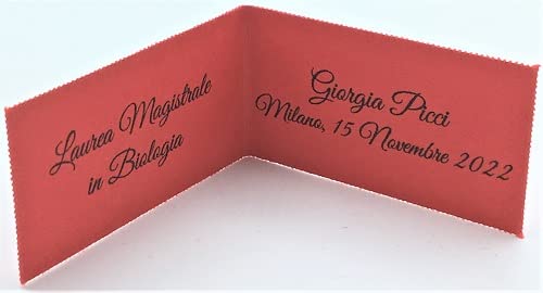 Le Gemme Di Venezia Bigliettini Bomboniera Laurea Rosso Stampa Personalizzata Omaggio (Pezzi 200)
