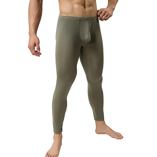 Mens Ice Silk Underwear Pants Low Rise Long John Leggings Base Layer Sports Bottom2