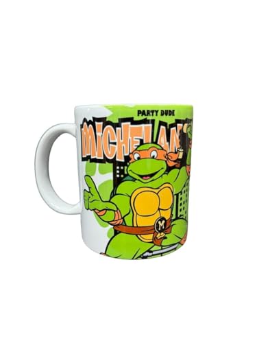 Caneca De Cerâmica Tartarugas Ninja Clássica Michelangelo Licenciada 320ml