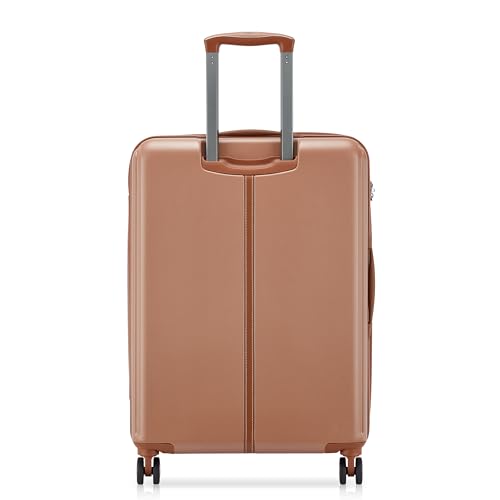 Image of DELSEY PARIS Bianca 66 cms Medium Check-in ABS /Polycarbonate Hard Sided 8 Wheels and Expandable Spinner Suitcase /Trolley Bag for Travel with TSA Lock- Mocha