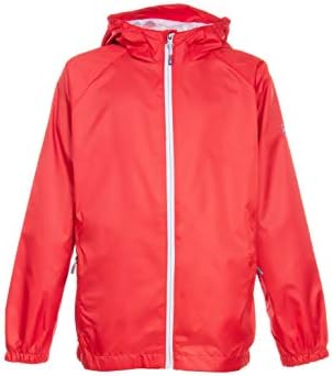 Swiss Alps Boys Wind Resistant Lightweight Rain Jacket, Bold Red, 10/12