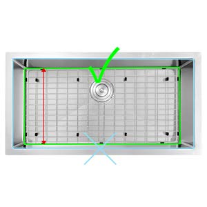 Zeesink Sink Protector Grid,Sink Bottom Grid Size 26 11/16" X 14 3/4",Stainless Steel Sink Grid and Sink Protector,Sink Protectors for Kitchen Sink with Rear Drain for Single Bowl Kitchen Sink