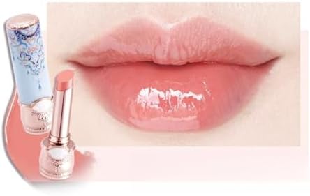 Flower Knows Butterfly Cloud Collar Glossy Lipstick,Hydrating Solid Lip Gloss,Moisturizing Nude Tinted Lip Balm,Long Lasting Lip Gloss in Balm for Girls&Women,(C01 Birchleaf Pear)