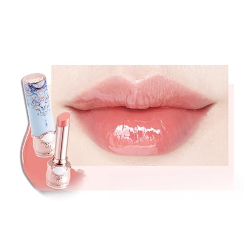 Flower Knows Butterfly Cloud Collar Glossy Lipstick,Hydrating Solid Lip Gloss,Moisturizing Nude Tinted Lip Balm,Long Lasting Lip Gloss in Balm for Girls&Women,(C01 Birchleaf Pear)