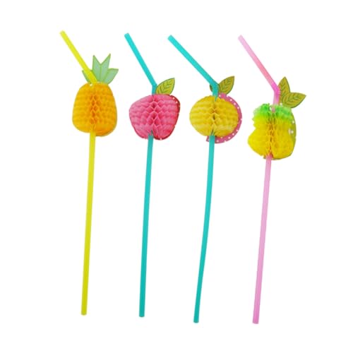 24 pitillos desechables de plástico coloridos para fiesta miniatura 1