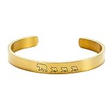 Mama Bear Gold Cuff Bracelets for Women– Mama Bear and Baby Bear Bracelet - Hypoallergenic, Nickel-F