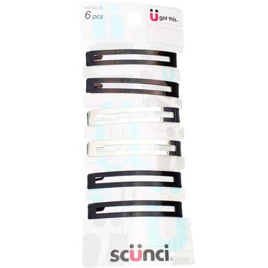 Scunci Effortless Beauty - Open Center Metal Barrettes, Assorted Colors (6 Count) - Thumbnail 6