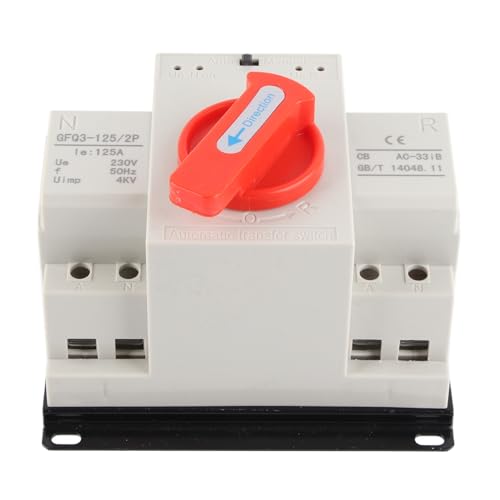 Interruptor de Transferencia Automática de Potencia Dual, Interruptor de Transferencia Automático de Doble Potencia Dual ATS 2p, AC230V 125A, Automático y Manual, de de 2p ATS