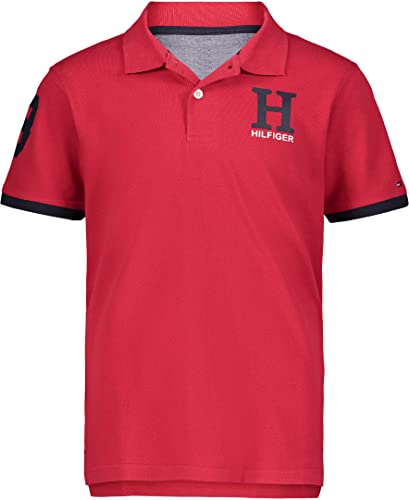 Polo Tommy Hilfiger manches courtes pour grands enfants coloris sauge écarlate taille 20