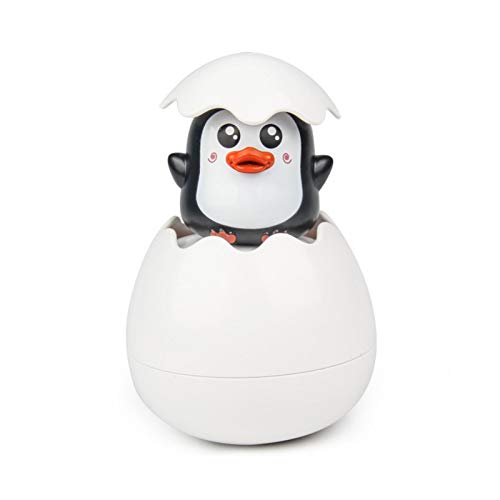 HUANRU Juguetes de baño para bebés, rociador de agua con huevo de pingüino, juguete de bañera para niños, juguetes educativos de baño para 6 meses, 1, 2, 3 años, niños y niñas regalo de Pascua Cover