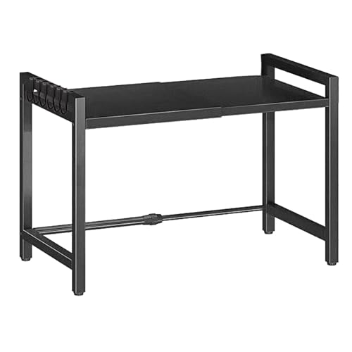 Estante ajustable para microondas, estante de microondas para la cocina, soporte extensible para microondas para encimera, estante de carga de 160 libras, estante de microondas sin taladrar para baño