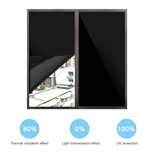 Película para ventana BESPORTBLE negra opaca 50x200 cm miniatura 6