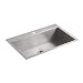 KOHLER K-3821-1-NA Vault Large Single Kitchen Sink with Single-Hole Faucet Drilling