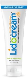 Lidocream Pain Relief Cream - Natural Numbing Anti-Inflammatory Cream for Neck, Back, Knee, Nerve, Joint, Neuropathy, Muscle Inflammation, and Arthritis Pain - Topical 4% Lidocaine Analgesic (1 Pack)