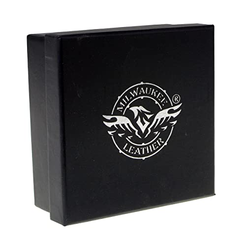 Milwaukee Leather MP7103 Men's Black Studs and Skulls Genuine Leather Belt with Buckle - 1.5 inches Wide2