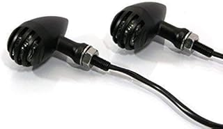 Universel Noir Moto Clignotants avec Prison Grille Avant