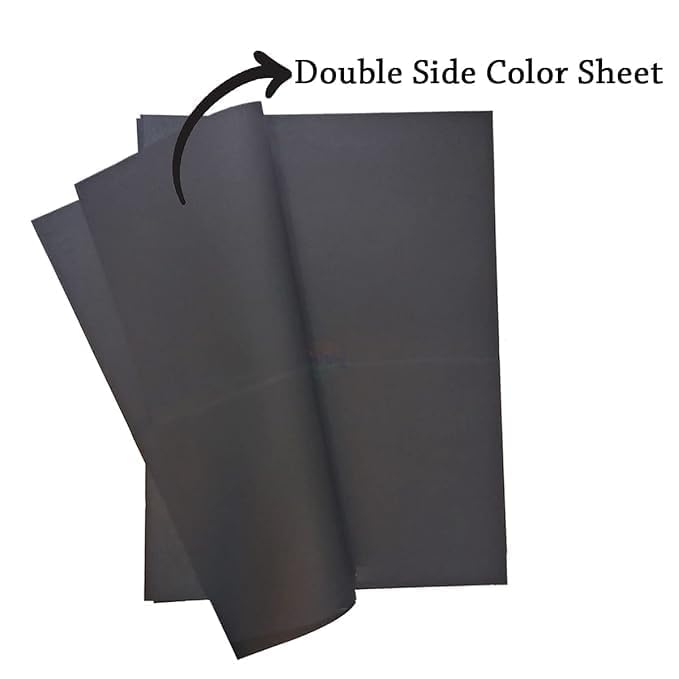 Image of Pack of 20 | Black, Bright, A1, BIG / FULL Size, Chart / Pastel Sheets, Used in art and craft, collage, projects, posters etc. Plain / Unrulled, Size: 70x56 centimeters, 200 GSM thickness.