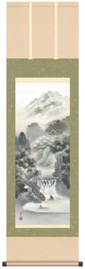 掛軸 年中飾り 山水画 水墨山水 幽山蒼流 尺三 伊藤渓山 （KZ2MB2-077） 代引き不可