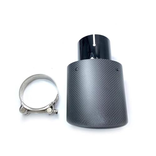 Tubo de escape de fibra de carbono mate con punta inclinada ovalada