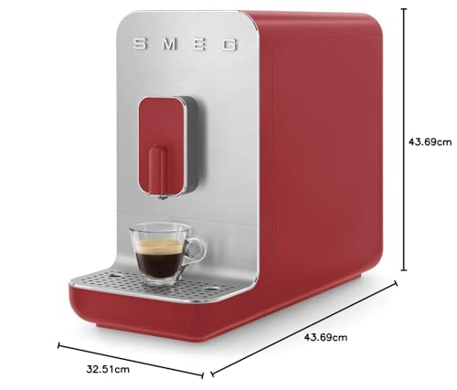 Smeg BCC01RDMEU Pressure Coffee Maker with a Power of 1350 W BCC01RDMEU-red, Plastic, Matte red