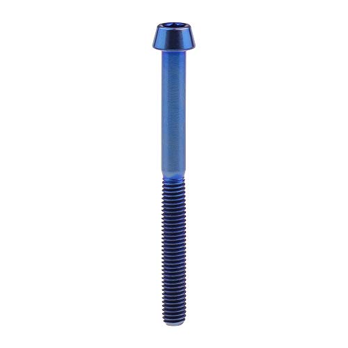 Image of Titanium Ti Bolt M5x9 16 18 20 25 30 35 40 45 50 55 60mm Tapered Head Screws pack of 4 (M5x55mm, Blue)