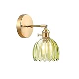 【Matériaux】Cette élégante lampe est dotée d'un abat-jour en verre vert cannelé de haute qualité et d'un pied raffiné en laiton. L'alliance du verre translucide en forme de tulipe et de la finition en métal brossé crée un superbe style vintage qui apporte une touche de charme mid-century à n'importe quelle pièce. Sa structure en laiton robuste est conçue pour résister à la corrosion et à l'usure.