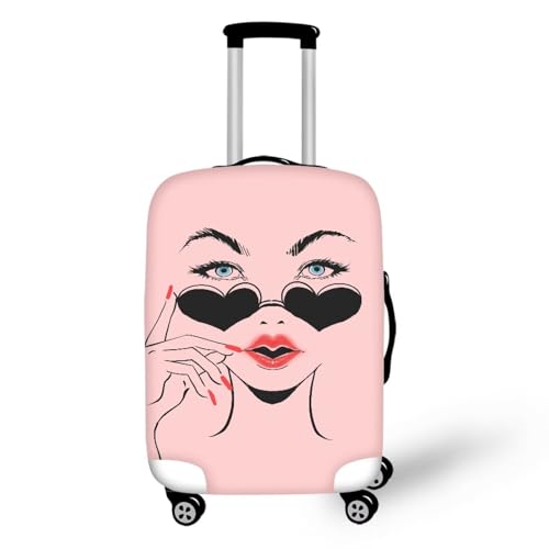 Cool Girl Print Suitcase Covers for Luggage Easy to Wash Polyester Fabric Baggage Cover S to Xl Fits 18-32 Inch Suit Case Protector for Journey