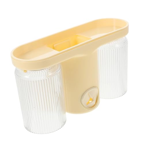 ULTECHNOVO 1 Juego dispensador de Pasta de Accesorios de baño Soporte para Toallas Portacepillos Doble Caja de Cepillo de Porta cepillos de de Pared la Mascota Beige
