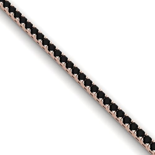 sayes.com Bransoletka tenisowa Apollo Collectiondostępna w 18-karatowym (750) różowego złota z naturalnym diamentem z certyfikatem Black 7,68ct z brylantowym szlifem