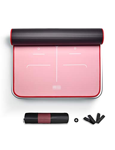 HJQPXD Yoga Mat, Lengthened Widened Tear-resistant TPE Yoga Mat Fitness Mat, Non-slip Pilates Mat, Body Alignment System Design, Suitable For Beginners (Color : Black)