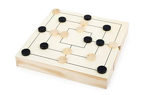 small foot Spiele-Set Schach, Dame & Mühle aus Holz, 3 Spiele-Klassiker im Set, Holzbox zum Mitnehmen, Art.-Nr. 11208