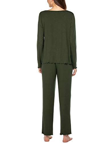 Ekouaer Womens Pajama Sets 2 Piece Lounge Set Fall Winter Pajamas Long Sleeve Pjs Top and Pants Soft Pj Sets Loose Sleepwear4