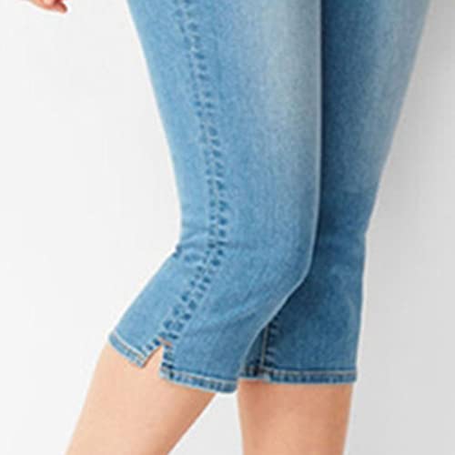DGHM-JLMY Women's Slim Fit Denim Capri Pants Casual Skinny Slim Fit Stretch Capri Jeans Relaxed-Fit Ultra Soft with Pocket3