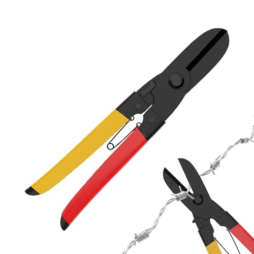 Derwrtup Tijeras de corte de metal, tijeras de metal de alto rendimiento de acero aeronáutico | Robusto cortador de con bloqueo de seguridad para ramas, alambres de cable, hierro fino