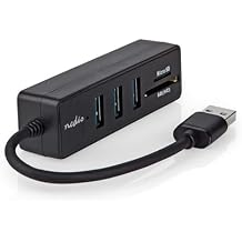 Nedis USB Hub | USB-A Male | 3X USB A Female | 5-Port Ports | USB 3.2 Gen 1 | Power Supply via USB | 5 Gbps | SD & MicroSD