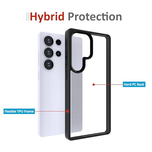 Image of Case for Samsung Galaxy S25 Ultra, [Anti-Yellowing Technology] [Military Grade Drop Protection] Shockproof Slim Hybrid Phone Case for Samsung Galaxy S25 Ultra 5G - Carbon Black