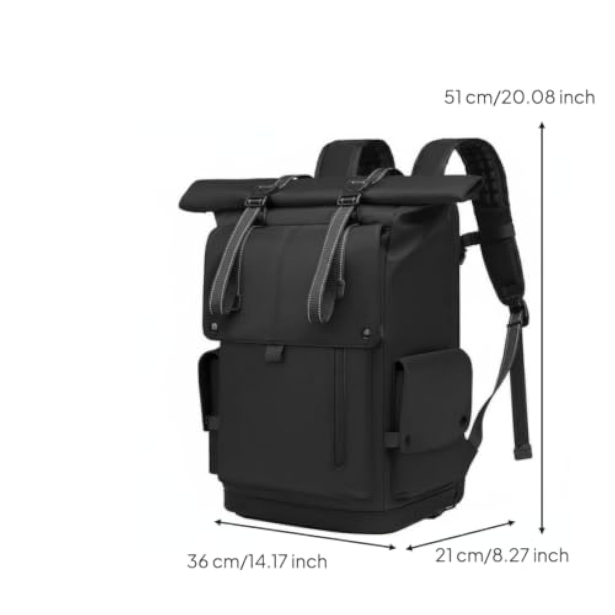 Large Capacity Travel Backpack, Roll Top Rucksack