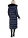 TAHARI Nellie Womens Removable Faux Fur Trim Long Down Coat Jacket Navy Size M