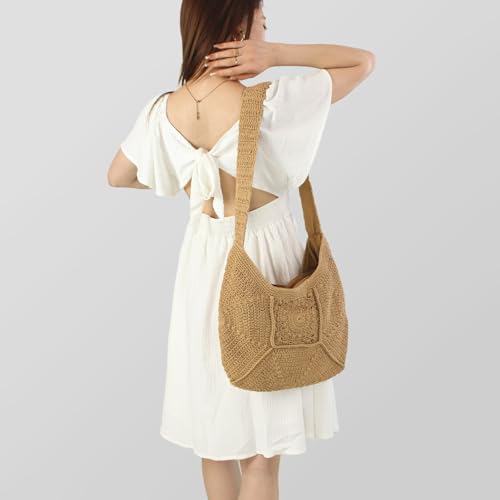 Bolso de playa tejido para mujer verano miniatura 6