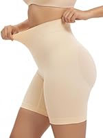 SHAPERX Shapewear Unterhose Bauchweg Damen Figurformend Miederhose Hohe Taille Stark Formend Body Shaper Shaping Shorts, UK-SZ5810-Beige-S/M