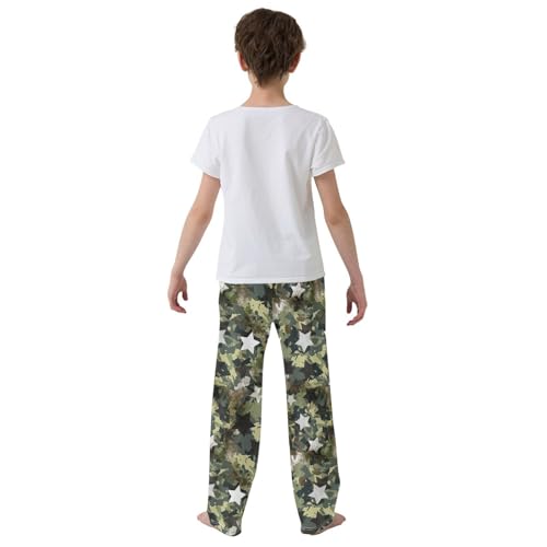 ZZXXB Star Camouflage Boys Long Pants Soft Trousers Elastic Waist Kids Lounge Bottoms with Pockets S-XL3