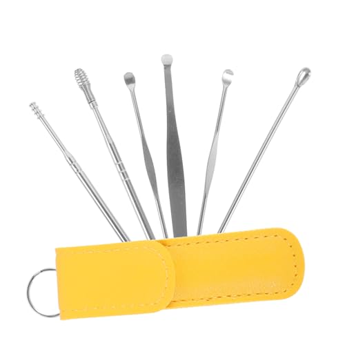 PLAFOPE Gentle Ear Cleaning Kit 6pcs Spiral Ear Scoops and Removal Tools Made of Stainless Steel Safe and Comfortable for Daily Use