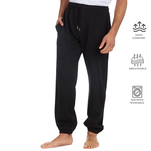 INSIGNIA Mens Jogging Bottoms Fleece Pants Casual Trousers Elasticated Bottom (UK, Alpha, L, Regular, Regular, Black) - Image 6