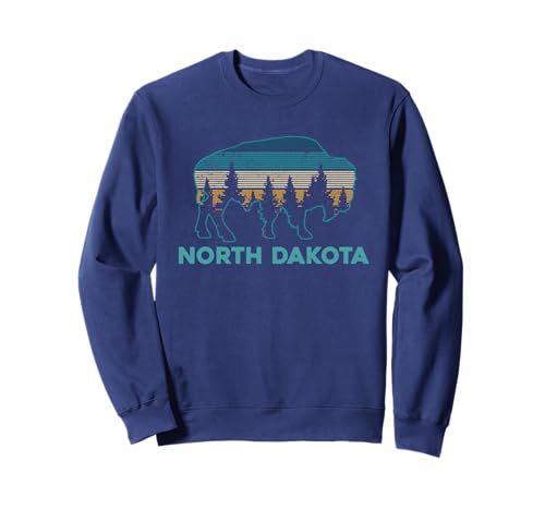 North Dakota Bison Vintage American Buffalo Souvenir Sweatshirt