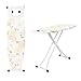 GREENSAPPIRE Ironing Boards 110x32cm Adjustable Heights Folding Ironing Board with 6 Heights (66–77cm), Lightweight Iron Board with Cotton Cover, Non-Slip Feet & Iron Rest (Flower)