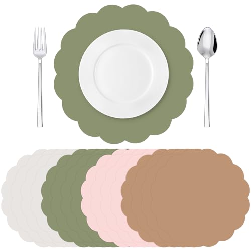 Tinlade 80 Pcs Morandi Paper Placemats, 13 Inch Boho Disposable Place Mats