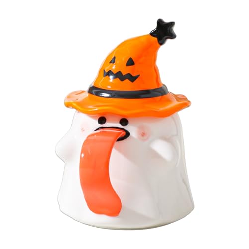 ハロウィン マグカップ,ハロウィン 水筒 白 陶器製 - 水 お茶 ドリンクウェア 飲み物 ホルダー 容器 家庭 キッチン アパート レストラン カウンター用
